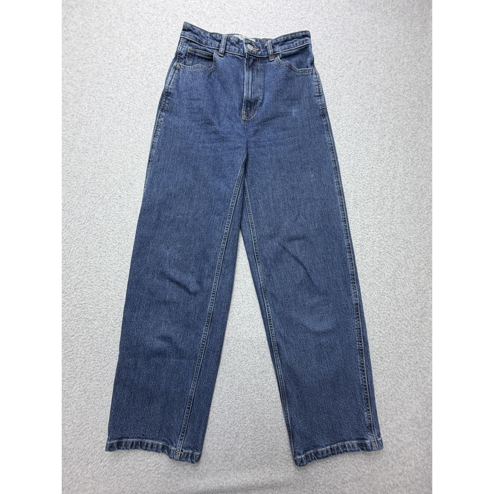 Everlane The Way-High Wide-Leg Jean Womens 24 Blue Medium Wash High Rise Denim